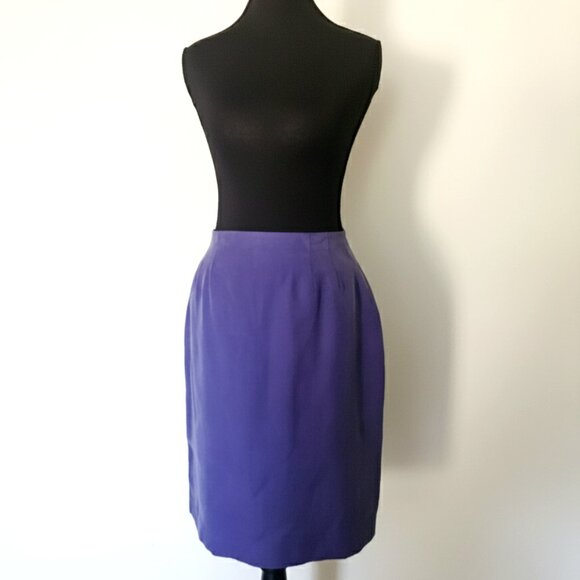 Violet Purple High Waist Silk Skirt - Size 4 - Picture 3 of 3